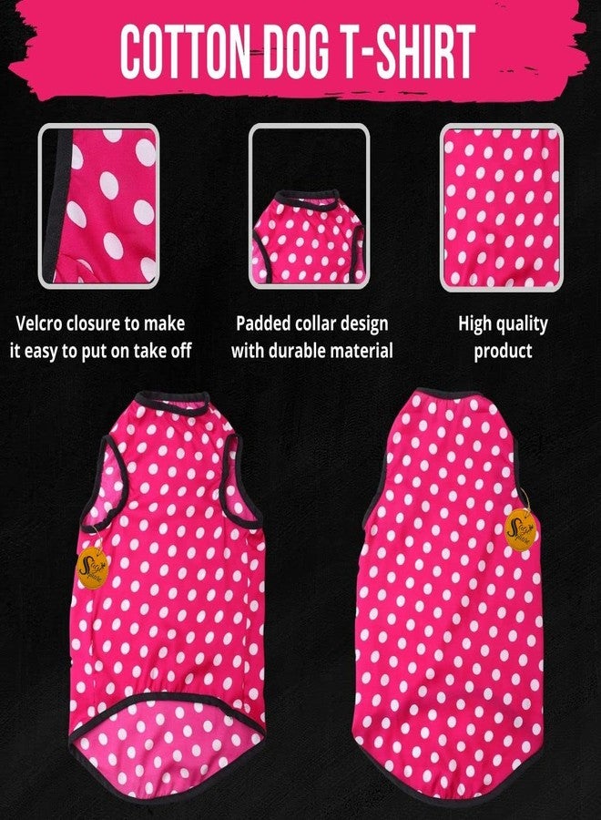Sage Square Funky Soft Material Dog T-Shirt | Cool/Funky Print Pet | Soft Light Weight | Comfortable & Breathable Dog Clothing | Trendy Vest Outfit (XLarge - 24 inch) (Polka Pink) - Image 5